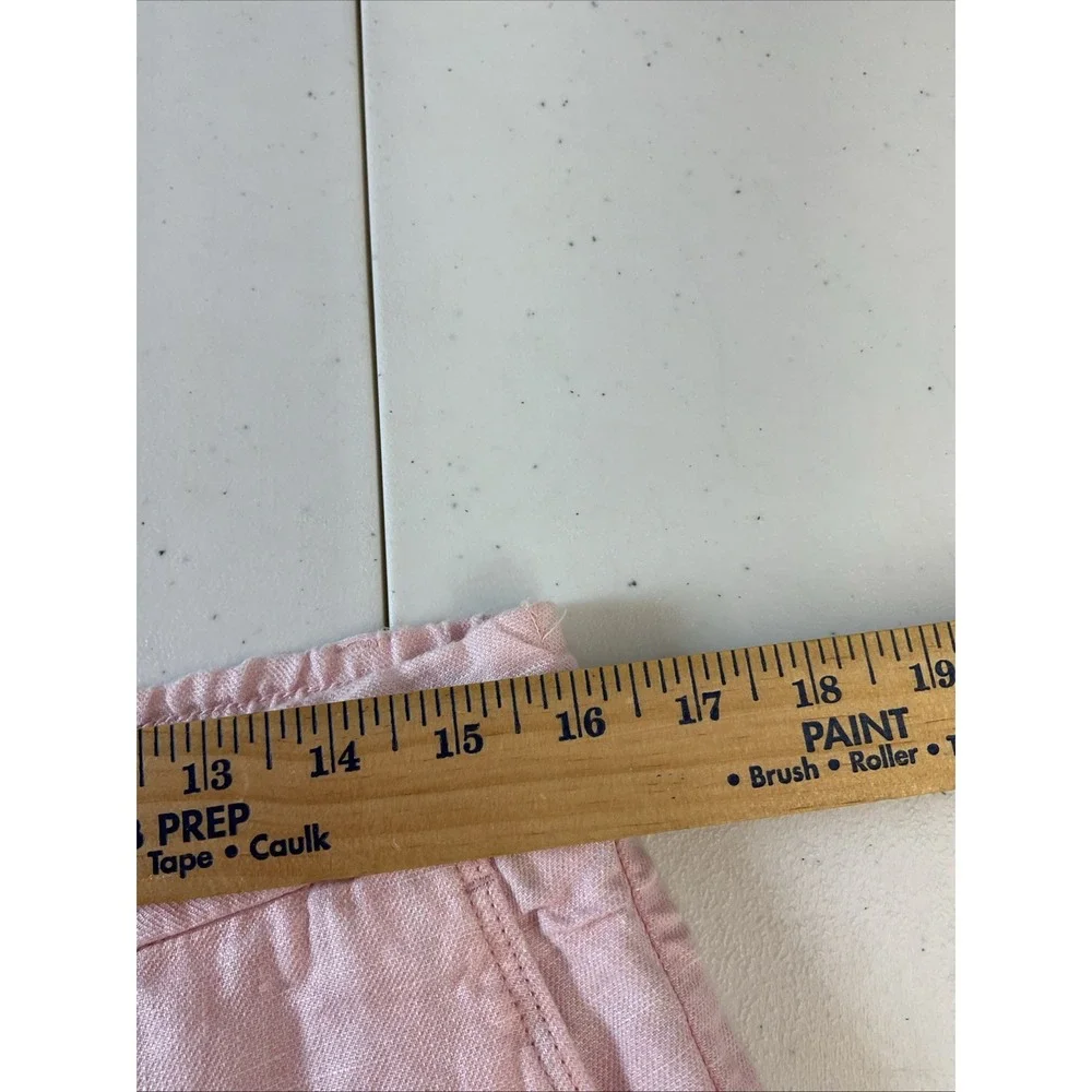 Porter & Ash Mens Linen Pant Chino Pink Drawstring Button W32 Casual Travel Rare